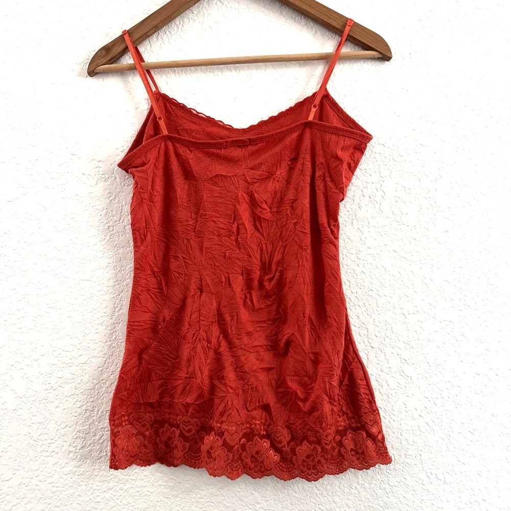 Maurices Cami Coral Lace Trim Crinkle Tank Top Layers Preppy Y2K Size S - Picture 2 of 8